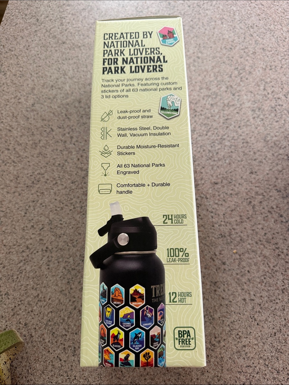 Trekking the National Parks Water Bottle - Black, new in box - Picture 12 of 13